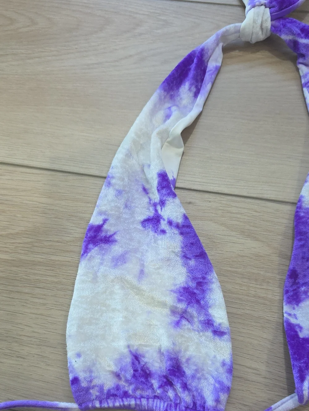 Frankie's Bikinis Purple Velvet Triangle Bikini Top